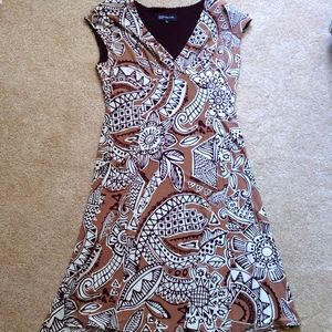 Brown Short Sleeve Jones New York Dress Size 8